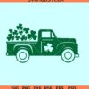 St Patricks Day Truck svg, green truck svg, loads of luck svg, irish svg
