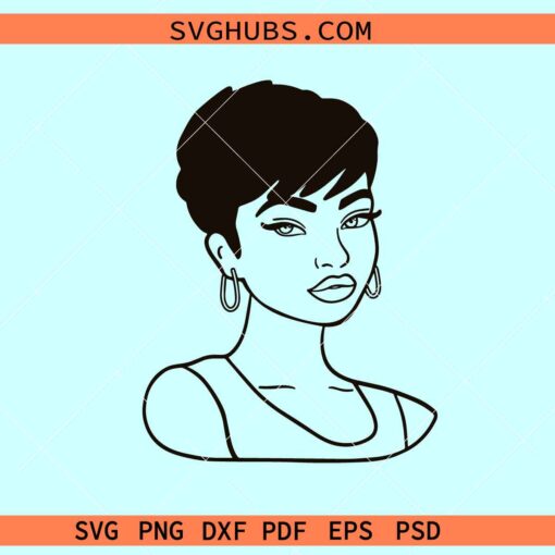 Stunning black woman SVG, African American SVG, cute black woman svg