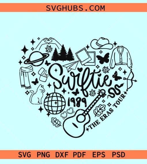 Taylor Swift Eras Tour heart SVG, Swiftie heart svg, Taylors heart svg