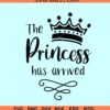 The princess has arrived SVG, baby onesie svg, Newborn svg, hello world svg