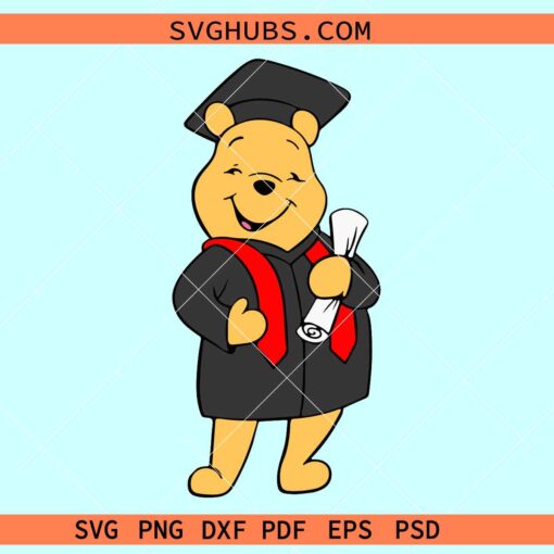 Winnie the Pooh graduation SVG, Winnie graduation SVG, Disney graduation SVG