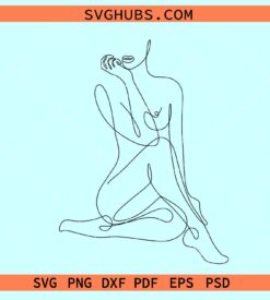 Woman body line art SVG, naked woman line art svg, woman one line art svg