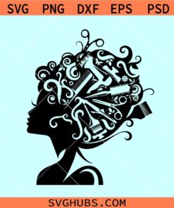 Afro woman hair dresser SVG, hairstylist svg, hairdresser svg