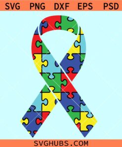 Awareness ribbon autism puzzle SVG, autism awareness svg, autism puzzle svg