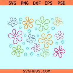 Bikini Bottom Flowers SVG, spongebob flowers svg, spongebob print svg