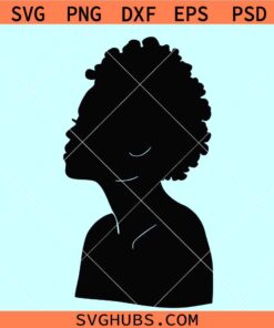 Black Woman Silhouette SVG, female afro woman svg, afro hair svg, Black girl magic svg