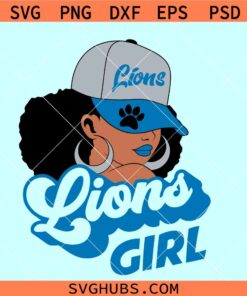 Detroit Lions Girl SVG, Detroit Lions Logo Svg, Girl Svg, NFL team svg