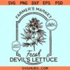 Fresh Devil’s Lettuce Svg, boho weed shirt svg, Farmer’s Market Svg, 100% Organic Svg