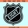 Eight Hockey Shield SVG, 8th birthday SVG, eight NHL shield svg