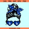 LA Dodgers Messy bun SVG, Dodgers mom Life SVG, Messy Bun Mom Dodgers SVG, Dodgers Baseball SVG