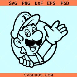 Luigi head svg, Luigi SVG, Mario Bros Luigi svg, Luigi Super Mario Bros svg