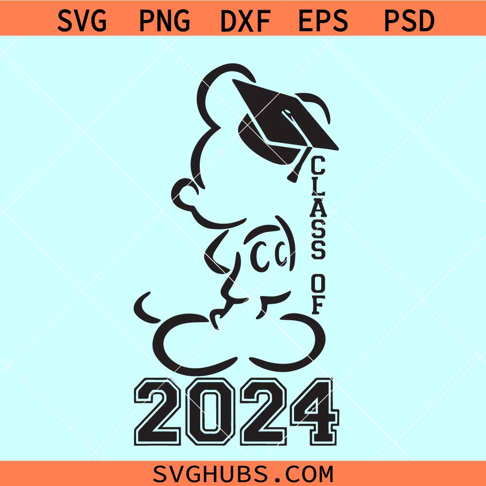 Mickey class of 2024 svg, Mickey graduation 2024 svg, Disney graduation