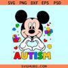 Mickey love Autism awareness SVG