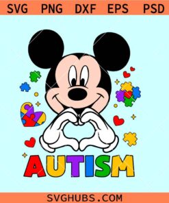 Mickey love Autism awareness SVG