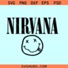 Nirvana SVG, Kurt Cobain SVG, Nirvana Smiley Face svg