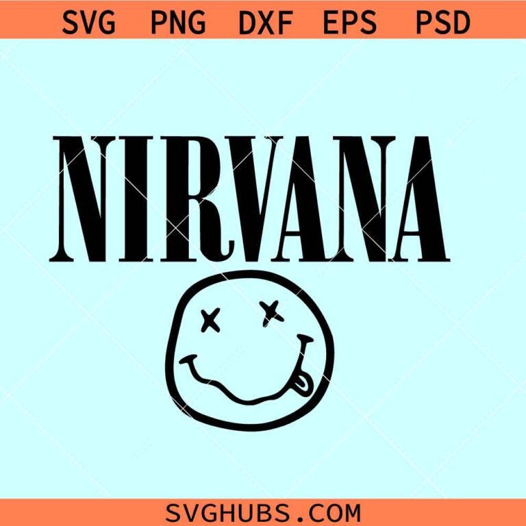 Nirvana SVG, Kurt Cobain SVG, Nirvana Smiley Face Svg