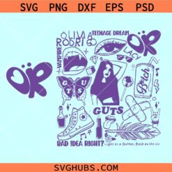 Olivia Rodrigo Guts Teenage Dream SVG, Guts playlist svg, Olivia Rodrigo svg