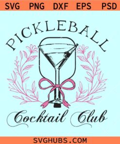 Pickleball Cocktail Club SVG, Pickleball svg, Pickleball paddles and Balls svg