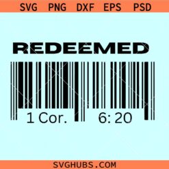 Redeemed barcode SVG, redeemed SVG, Corinthians bible verse svg