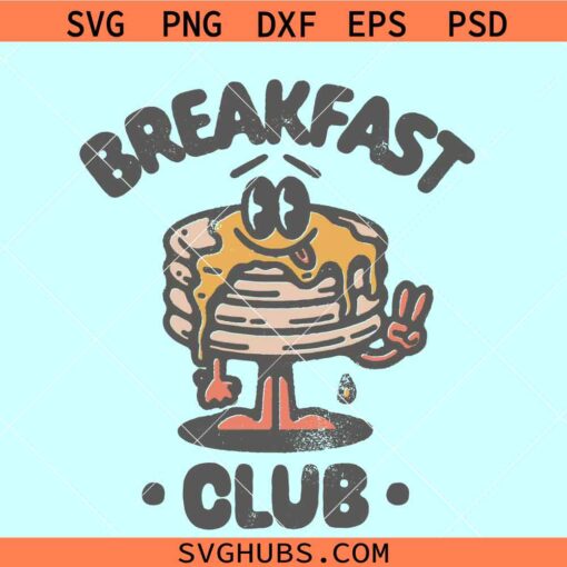 Retro breakfast club SVG, Vintage Brunch Pancake Stack svg