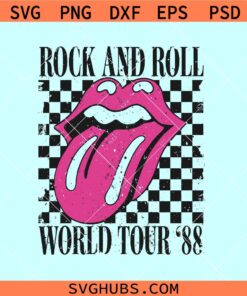 Rock and Roll world tour SVG, Rock and Roll svg, tongue out svg
