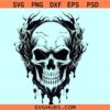 Skull on fire SVG, melting skull on fire svg, skull tattoo svg, gothic svg