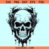 Skull on fire SVG, melting skull on fire svg, skull tattoo svg, gothic svg