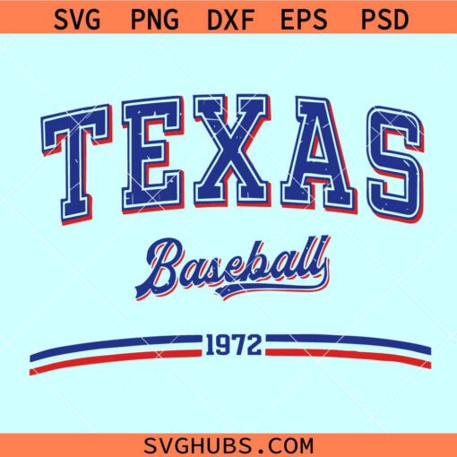 Vintage Texas Baseball est 1972 SVG, Texas Baseball SVG, Texas Baseball Est 1972 Svg