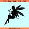 Weed fairy woman SVG, Smoking Weed Fairy SVG, Weed Girl SVG