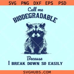 Call me Biodegradable because I break down so easily SVG, funny raccoon svg