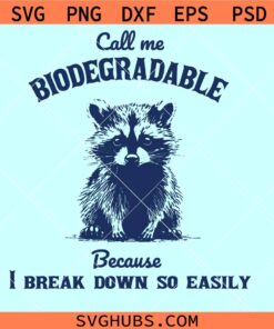 Call me Biodegradable because I break down so easily SVG, funny raccoon svg