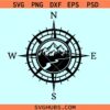 Compass mountain scene svg, compass SVG, adventure shirt svg