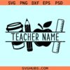 Custom teacher name frame SVG, Teacher Name Frame Monogram svg, teacher appreciation svg