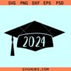 Graduation Cap 2024 svg, class of 2024 svg, graduation cap svg