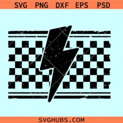 Grunge checkered lightning bolt SVG, checkered lightning bolt SVG, Grunge lightning bolt SVG