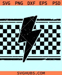 Grunge checkered lightning bolt SVG, checkered lightning bolt SVG, Grunge lightning bolt SVG