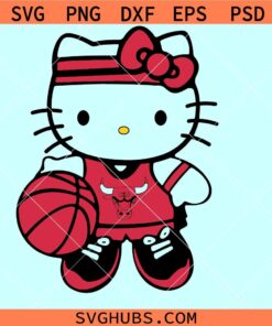 Hello Kitty Chicago Bulls SVG, Chicago Bulls svg, Chicago Bulls Mascot SVG