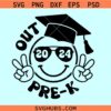 Peace Out Pre K 2024 Groovy Retro Svg