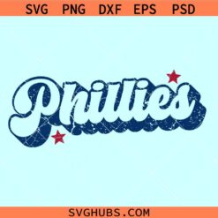 Phillies retro stacked SVG, Phillies mascot svg, Philadelphia Phillies baseball svg