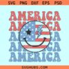 Retro America 4th of July Smiley face SVG, America smiley face svg, 4th of July svg, Patriotic svg