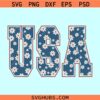 Retro USA with flowers svg, floral USA svg, 4th of July SVG, America floral SVG