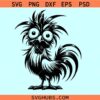 Crazy Chicken cartoon svg, crazy chicken svg, Rooster Clipart, Chicken Vector