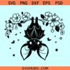 Cute hanging bat svg, cute bat svg, bat shirt svg, Floral bat svg