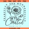 Fearfully and wonderfully created svg, Psalm Bible verse vsg, Christian shirt png svg