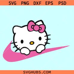 Hello Kitty Nike logo svg, Nike Swoosh svg, Kitty Nike Logo SVG