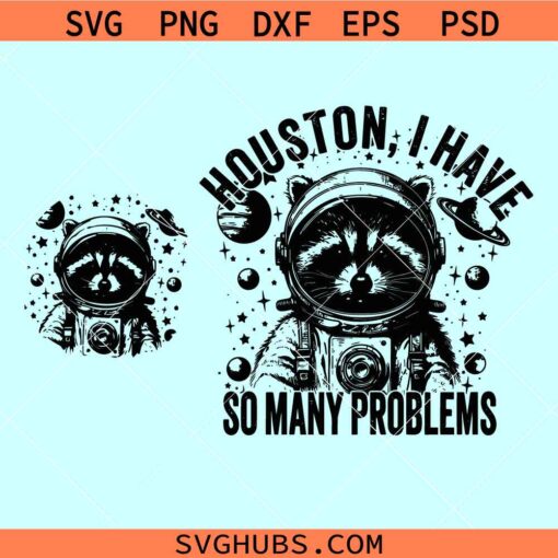 I Have So Many Problems Raccoon svg, Raccoon in space svg