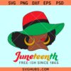 Juneteenth Afro woman with sun hat SVG, Juneteenth sun hat svg, black woman Juneteenth svg