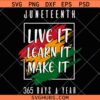 Juneteenth Live It Learn It Make It SVG, Black History SVG, Inspirational SVG, Juneteenth Svg