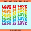 Love is love gay pride retro wavy SVG, LGBTQ Pride Svg, Pride Month Svg