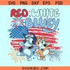 Red White Bluey SVG, Bluey 4th of July svg, 4th Of July Bluey Family SVG, Independence Day svg